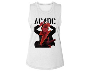 AC/CD angus horns and bolt skinny WHT TANK TOP