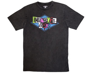 BEASTIE BOYS multicolour logo stone wash CHARCOAL GREY TSHIRT