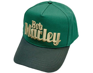 BOB MARLEY text logo baseball GREEN CAP