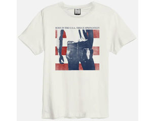 BRUCE SPRINGSTEEN born in the usa WHITE AMPLIFIED TSHIRT