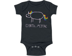 DEATH METAL unicorn BLACK BABYGROW