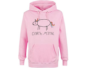 DEATH METAL unicorn LIGHT PINK HOODIE