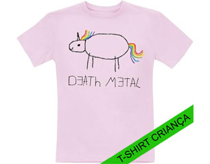 DEATH METAL unicorn youth PINK TSHIRT