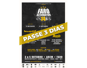 FARO ALTERNATIVO passe 3 dias BILHETES