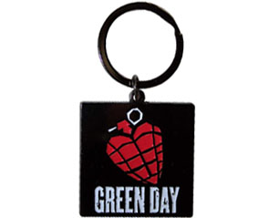 GREEN DAY grenade logo metal KEYCHAIN