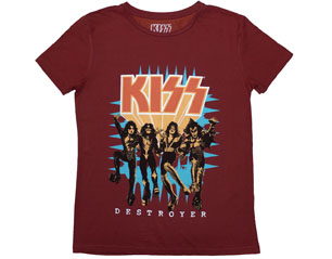 KISS destroyer 3d logo RED LADIES TSHIRT