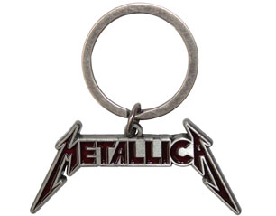 METALLICA deep red logo metal KEYCHAIN