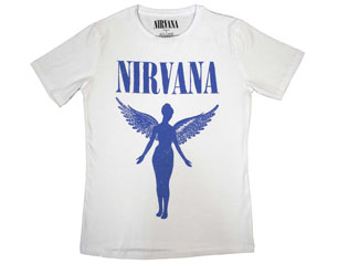 NIRVANA angelic blue mono WHITE LADIES TSHIRT