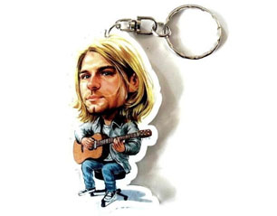 NIRVANA kurt caricature KEYCHAIN