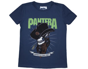 PANTERA skeleton cowboy DENIM BLUE LADIES TSHIRT