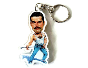 QUEEN freddie caricature KEYCHAIN