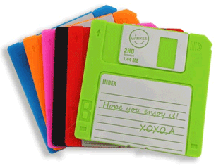 ROCK floppy disk SET OF 6 COASTER