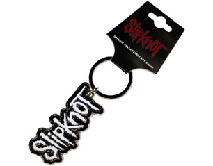 SLIPKNOT white logo black border KEYCHAIN