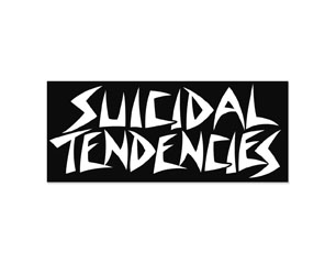 SUICIDAL TENDENCIES white logo black BIG STICKER