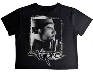 TUPAC spray photo LADIES CROP TOP TSHIRT