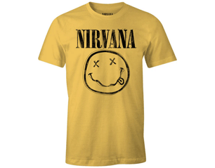 NIRVANA grunge smiley logo YELLOW TSHIRT