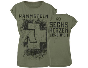 RAMMSTEIN sechs herzen olive skinny TSHIRT